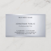 Trendy Silver Elegant Monogram Moderne Sjabloon Visitekaartje (Achterkant)