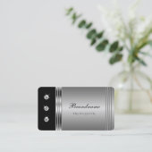 Trendy Silver en Black met Sparking Rhinestones Visitekaartje (Staand voorkant)