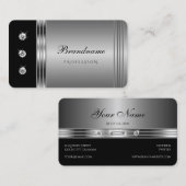 Trendy Silver en Black met Sparking Rhinestones Visitekaartje (Voorkant / Achterkant)