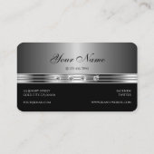 Trendy Silver en Black met Sparking Rhinestones Visitekaartje (Achterkant)