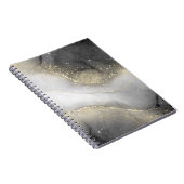 Trendy Silver en Gold Marble Pattern Notitieboek (Rechterzijde)