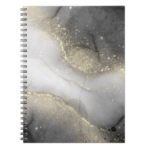 Trendy Silver en Gold Marble Pattern Notitieboek