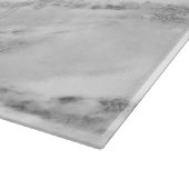 Trendy Silver Foil Metallic Marble Monogram Snijplank (Hoek)