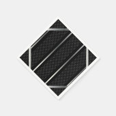 Trendy Silver Geometric Pattern Black Stylish Art Servet (Hoek)