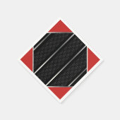 Trendy Silver Geometric Pattern Black Stylish Art Servet (Hoek)