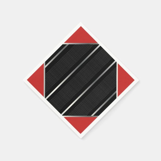 Trendy Silver Geometric Pattern Black Stylish Art Servet (Hoek)