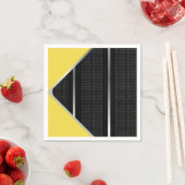 Trendy Silver Geometric Pattern Black Stylish Art Servet (Insitu)