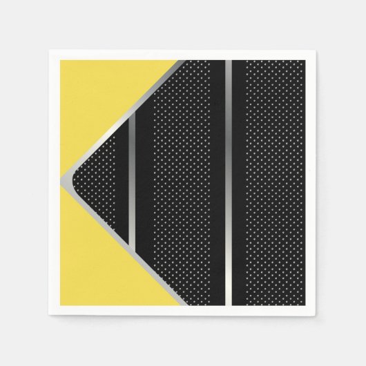 Trendy Silver Geometric Pattern Black Stylish Art Servet (Voorkant)