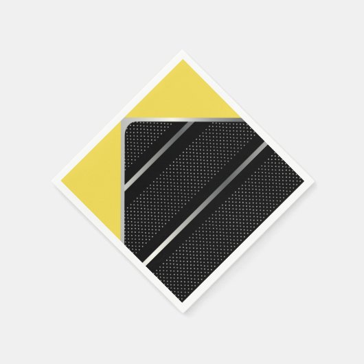 Trendy Silver Geometric Pattern Black Stylish Art Servet (Hoek)