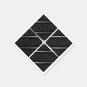 Trendy Silver Geometric Pattern Black Stylish Art Servet (Hoek)