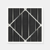 Trendy Silver Geometric Pattern Black Stylish Art Servet (Voorkant)