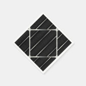 Trendy Silver Geometric Pattern Black Stylish Art Servet (Hoek)