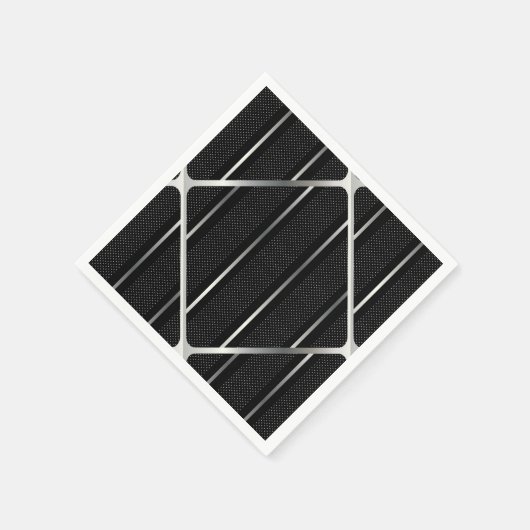 Trendy Silver Geometric Pattern Black Stylish Art Servet (Hoek)