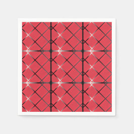Trendy Silver Geometric Pattern Red Stylish Art Servet