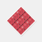 Trendy Silver Geometric Pattern Red Stylish Art Servet (Hoek)