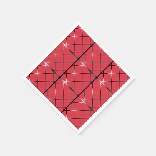 Trendy Silver Geometric Pattern Red Stylish Art Servet (Hoek)