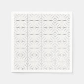 Trendy Silver Geometric Pattern White Stylish Art Servet (Voorkant)