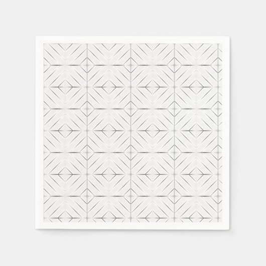 Trendy Silver Geometric Pattern White Stylish Art Servet (Voorkant)