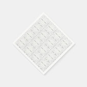Trendy Silver Geometric Pattern White Stylish Art Servet (Hoek)
