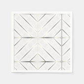 Trendy Silver Geometric Pattern White Stylish Art Servet (Voorkant)