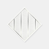 Trendy Silver Geometric Pattern White Stylish Art Servet (Hoek)