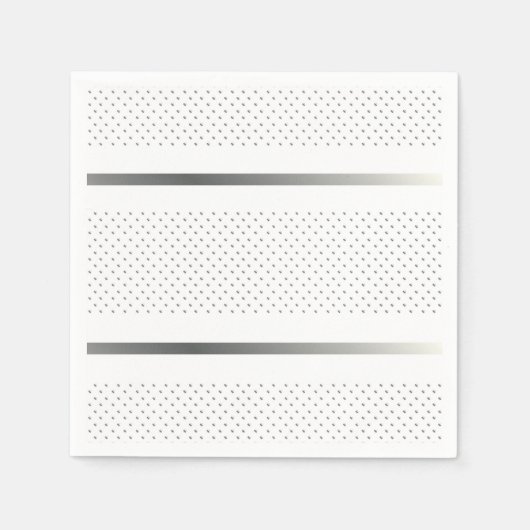 Trendy Silver Geometric Pattern White Stylish Art Servet (Voorkant)