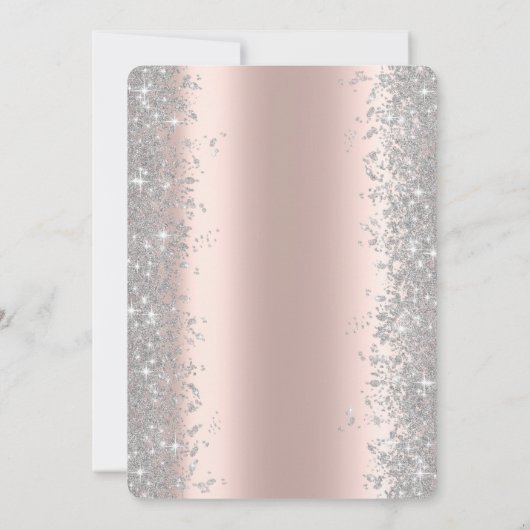 Trendy Silver Glitter Confetti Balloons Kaart (Achterkant)