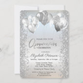 Trendy Silver Glitter Confetti Balloons Kaart (Voorkant)