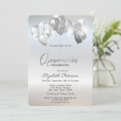 Trendy Silver Glitter Drivers Ballons Kaart (Staand voorkant)