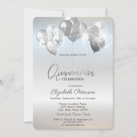 Trendy Silver Glitter Drivers Ballons Kaart (Voorkant)