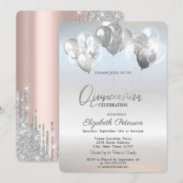 Trendy Silver Glitter Drivers Ballons Kaart