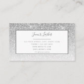Trendy Silver Glitter Lashes Brows Makeup Artist Visitekaartje (Achterkant)