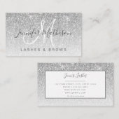 Trendy Silver Glitter Lashes Brows Makeup Artist Visitekaartje (Voorkant / Achterkant)