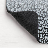 Trendy Silver Glitter & Leopard Ombre Black Print Muismat (Hoek)