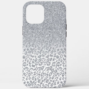 Trendy Silver Glitter & Leopard Print Ombre Design Case-Mate iPhone Case