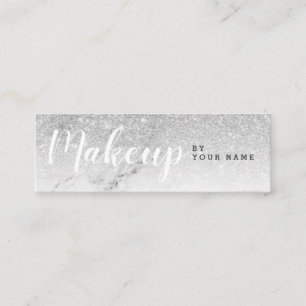 Trendy Silver Glitter Marble Mini Visitekaartje