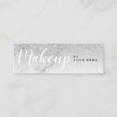 Trendy Silver Glitter Marble Mini Visitekaartje (Voorkant)