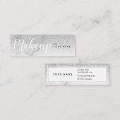 Trendy Silver Glitter Marble Mini Visitekaartje (Voorkant / Achterkant)
