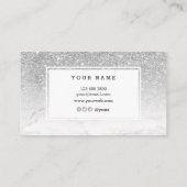 Trendy Silver Glitter Marble Visitekaartje (Achterkant)