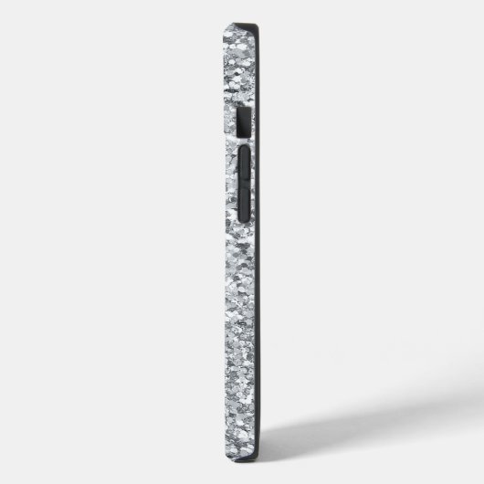 Trendy Silver Glitter Monogram Initiaal Name Case-Mate iPhone Case (Achterkant / Links)