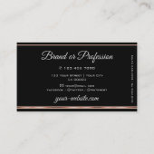 Trendy Silver Glitter Stars Black Roos Gold Border Visitekaartje (Achterkant)