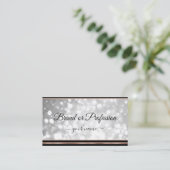 Trendy Silver Glitter Stars Black Roos Gold Border Visitekaartje (Staand voorkant)