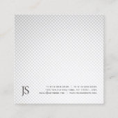 Trendy Silver Gray Minimalist Monogram Plain Luxe Vierkante Visitekaartje (Achterkant)