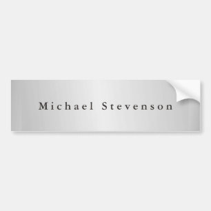 Trendy Silver Gray Modern Professional Bumpersticker