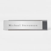 Trendy Silver Gray Modern Professional Bureau Naambordje (Voorkant)