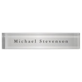 Trendy Silver Gray Modern Professional Naambordje (Voorkant)