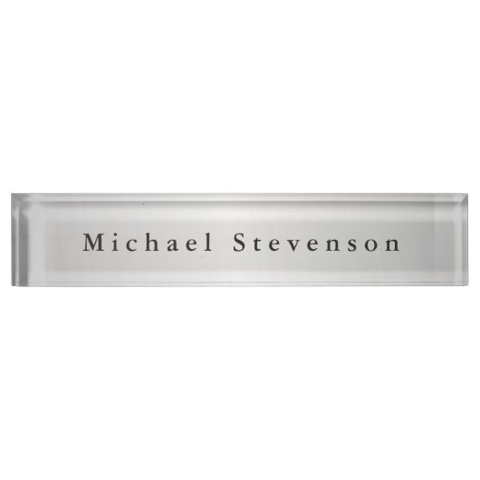 Trendy Silver Gray Modern Professional Naambordje (Voorkant)