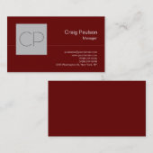 Trendy Silver Grey Chic Monogram Visitekaartje (Voorkant / Achterkant)