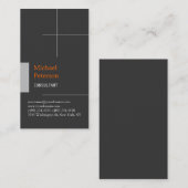 Trendy Silver Grey Stripe Vertical Visitekaartje (Voorkant / Achterkant)