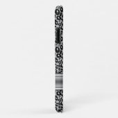 Trendy Silver Leopard Pattern en Monogram Case-Mate iPhone Case (Achterkant/rechts)